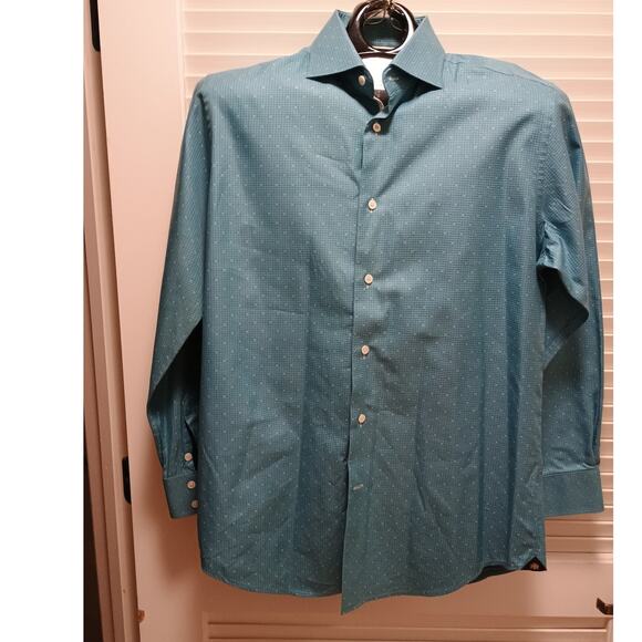 Preowned Circle of Gentlemen Button Down Dress Shirt - Size 16.5 / 42 Blue - Picture 9 of 16
